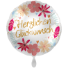 Herzlichen Glückwunsch Boho Flowers Folienballon