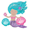 Sitter Shimmering Mermaid  Folienballon zum selber aufblasen